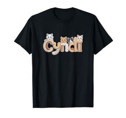 Cyndi Cat Trees - Personalized Cute Name Word Art T-Shirt