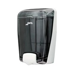 Jofel - Distributeur de savon mural, distributeur de savon liquide rechargeable d'une capacité de 1L, distributeur de savon pour la salle de bain, boîtier ABS résistant, Azure AC82000, SAN Fumé
