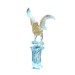 Scultura di Falco in Vetro di Murano Oro, Figura di Uccello in Vetro Originale fatta a mano, Marchio di Origine Garantito, Made in Italy, YourMurano