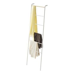 Yamazaki 2812 Tower Leaning Ladder Hanger, White, Steel/Wood, 45 x 24 x 160 cm