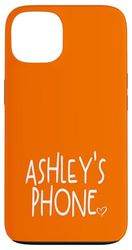 Ashley's Phone Ashley Nom personnalisé Blanc Orange Coque pour iPhone 13