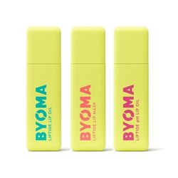 BYOMA Barrier Repair Lip Essentials (3x 5ml) - Liptide Lip Oil Glossy, Non-Sticky Gloss - Lip Oil with pH Adaptive Tint - Lip Mask, Ultra Nourishing Overnight Mask