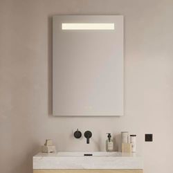 Loevschall Venice fyrkantig spegel med belysning | LED-spegel med touch-brytare 60 x 85 cm | badrumsspegel med LED-belysning | justerbar badrumsspegel med belysning