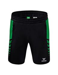 Erima Six Wings Worker Pantaloncini, Uomo, Nero/Verde, M