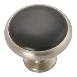 Hickory Hardware P427-SNB 1,37 en. Tranquility nickel satin- noir avec bouton de Cabinet