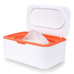 Boîte de lingettes humides, boîte de rangement pour lingettes humides, boîte de rangement pour lingettes humides, distributeur de lingettes humides avec couvercle, pour la maison et le bureau, blanc