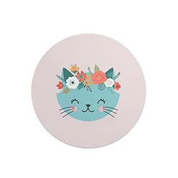 Questo Casa, Round Digital Printed Mouse Pad, Non-Slip Base, for Office and Home, Diameter:22cm