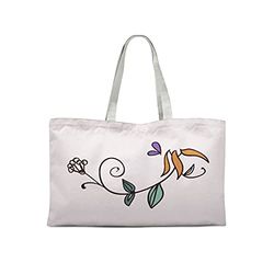 Bonamaison Printed Tote Bag, Reusable Grocery Bag, Shopping Bag, Machine Washable, Foldable, Canvas Cloth Bag with Handles, 47x42 cm