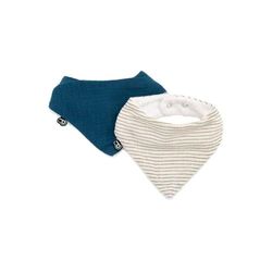 DOMIVA - LOT X2 BAVOIRS BANDANA MOUSSELINE TU INDIGO RAYURES EN GAZE DE COTON