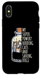 Custodia per iPhone X/XS Il mio superpotere? Allevare gatti e salvare cani Rescue Pet