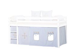 Hoppekids Aeroplane, Set di 5 Tende, con Filo Metallico per Letto a Mezza Altezza, Dimensioni Letto da Gioco: 90 x 200 cm, Tessuto: Blu, 200 x 90 x 72 cm