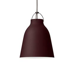 Fritz Hansen Lampe suspendue modèle Caravaggio Matt P1 Dark Siena, conçue par Cecilie Manz, éclairage flexible et réglable, acier, 16,5 x 16,5 x 21,6 cm, couleur rouge (référence : 74626701)