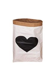Cestino Heart, Bianco, Nero, L50xP15xA60 cm