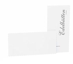 Rössler 2051388003 DL Royal Paper with Pack of Deckle Edged Hammer Embossed Card - White