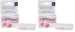 Tapones de cera para oídos, tapones auditivos Riposanti. Estuche 12u (Paquete de 2)
