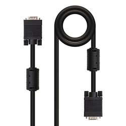 SVGA-kabel met ferrietkern ter vermindering van elektromagnetische interferentie, HDB15-stekker naar HDB15-stekker, ideaal voor video-verbindingen met hoge resolutie, lengte 50 m.