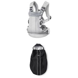 Bundle of BabyBjörn Mochila Porta Bebé Harmony, Malla 3D, Plata + Funda para Mochila Porta Bebé, Negro