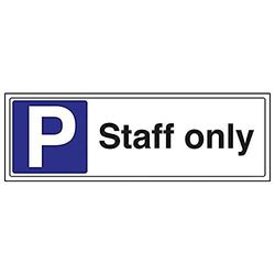 VSafety "Personeel alleen parkeren" teken, landschap, (Pack van 3)