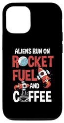 Custodia per iPhone 12/12 Pro Gli alieni corrono con carburante per razzi e caffè Alieni
