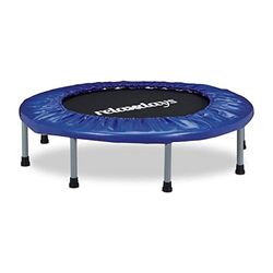 Relaxdays fitness trampoline, opvouwbaar, indoor, tot 100 kg, H x B x D 22 x 95 x 95 cm, volwassenen, thuis, blauw-zwart