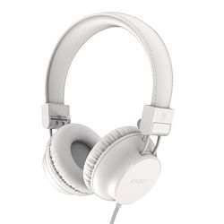 RYGHT R484789 NIMA Wired Headphones - Clear and Deep Stereo Sound - Foldable and Lightweight, Built-in Microphone, Padded Earpads - 1.2 m Cable - White