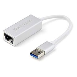 StarTech.com Adattatore USB Ethernet, Convertitore USB 3.0 a Ethernet 10/100/1000Mbps per Laptop, Adattatore USB a RJ45 Gigabit, Adattatore di Rete LAN esterna USB 3.0, Argento, USB31000SA