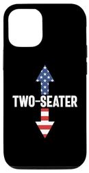 Custodia per iPhone 12/12 Pro Due posti USA bandiera uomo inappropriato umorismo due posti