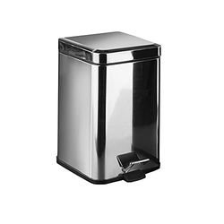 OFITURIA Cubo de Basura para Baño con Pedal Acero inoxidable 6 litros Brillo