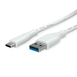 Value USB 3.2 Gen 1-kabel, A-C, ST/ST, vit, 3 m