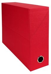 EXACOMPTA - Ref 89528E - 5 x transfer boxes made of canvas paper - 90 mm spine - With metal eyelet - For A4 size - Dimensions 25.5 x 34 x 9 cm - Tan - Delivered fully assembled