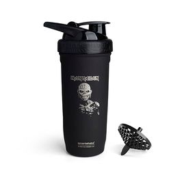 Smartshake Rockband Reforce Stainless Steel Protein Shaker Bottle 900 ml | 30 oz - Leakproof Screw-on Lid - BPA Free - Non Insulated – Unisex (Iron Maiden, Book of Souls Logo)