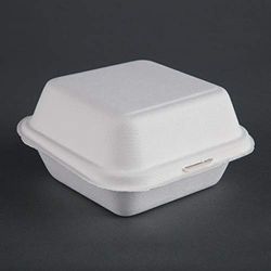 Fiesta - Cajas compostables para hamburguesas (153 mm, 500 unidades), color verde