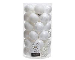 Decoris Christmas Tree Baubles White (37-Piece)