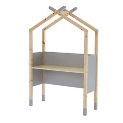 BAÏTA Bureau Enfant tipi Tiny Gris et pin