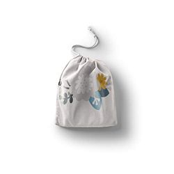 Bonamaison Impreso Algodón Bolsas con Cordón, Bolsa con Cordel para el Hogar y el Almacenamiento de Verduras, Bolso de Compras, Plegable, Ecologica, Reutilizables, Tamaño: 20x30 Cm