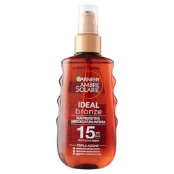 Garnier Spray solskyddsolja, Media skydd SPF 15+, gyllene och intensiv solbränna, solskyddad hud, vattentålig, Ambre Solaire, Ideal Bronze, 150 ml
