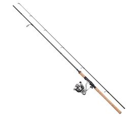 DAM Impressa Classic Spinning Combo, zoetwater hengel reel snoekbaars snoekbaars, sterk lichtgewicht veelzijdig, zwart, 2.10m matig snelle hengel, 2500 maat reel