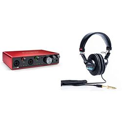 Focusrite Scarlett - Interfaccia audio USB di terza generazione & Sony MDR-7506 Cuffie Stereo, Dinamiche Professionali, Driver da 40 mm, Adattore 3.5mm / 6.3mm, Nero