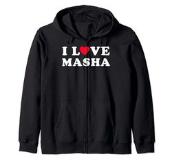 I Love Masha Matching Girlfriend & Novio Nombre Masha Sudadera con Capucha