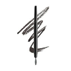 NYX Professional Makeup Lápis de sobrancelhas Precision Brow Pencil, dois lados: lápis de sobrancelhas e escova espiral, fórmula vegana, Tom: Black