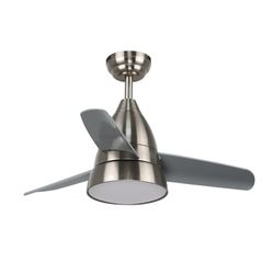 M Ledme - Silence Led-plafondventilator, 54 W, nikkel, met licht, afstandsbediening, motor DC 30 W, 6 snelheden, stil, 3 vleugels, 91 cm, zomer-winterfunctie, timer