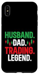 Maglietta divertente con scritta "Husband Dad Trading Legend Custodia per iPhone XS Max