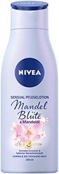 NIVEA Sensual Care Lotion Mandelblomma & mandelolja, Body Lotion med härlig mandelblomma doft, snabbabsorberande lotion återfuktar 24 timmar