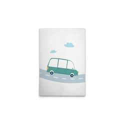 A.S. Création DD132507 Impression sur toile pour chambre d'enfant Motif voitures Blanc/vert 50 x 75 cm
