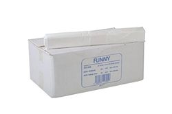 Funny - Bolsas de basura de polietileno de alta densidad (pead, 38,5 x 24,5 x 85 cm, alrededor de 90 l de capacidad, 1 rollo de 1000 unidades), color blanco