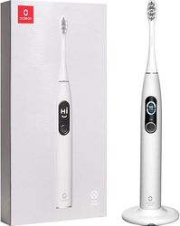 Oclean X Pro Elite Brosse à Dents Électrique, Écran Tactile Intelligent Silencieux 45db, 4 Modes & 32 Niv d'intensité, 35 Jours d'autonomie, Minuteur et APP, IPX7, Gris Cadeau Noël