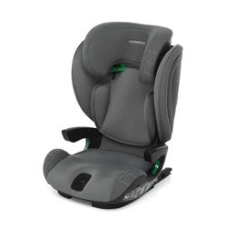 Foppapedretti Kinderzitje Skill I-Size voor kinderen van 100 tot 150 cm, 3-12 jaar, ECE R129, Dualfix-bevestiging (Isofix en niet), zijdelingse botsbescherming, grijs