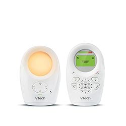 VTech Babyphone Night Light BM1211 Draadloze audio-babyfoon, nachtlampje, slaapliedje, zwart, 1 stuk (1 stuk)
