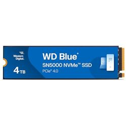 WD Blue SN5000 4TB SSD, Disque SSD Interne, M.2 2280 NVMe SSD, PCIe Gen4, jusqu'à 5500 MB/s, nCache Technology, Comprend Acronis True Image for Western Digital, Clonage de Disque et Migration.