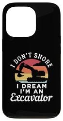 I Don't Snore I Dream I'm An Excavator Retro Vintage Sunset Case for iPhone 13 Pro